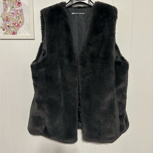 Women's Grey Faux Fur Vest
